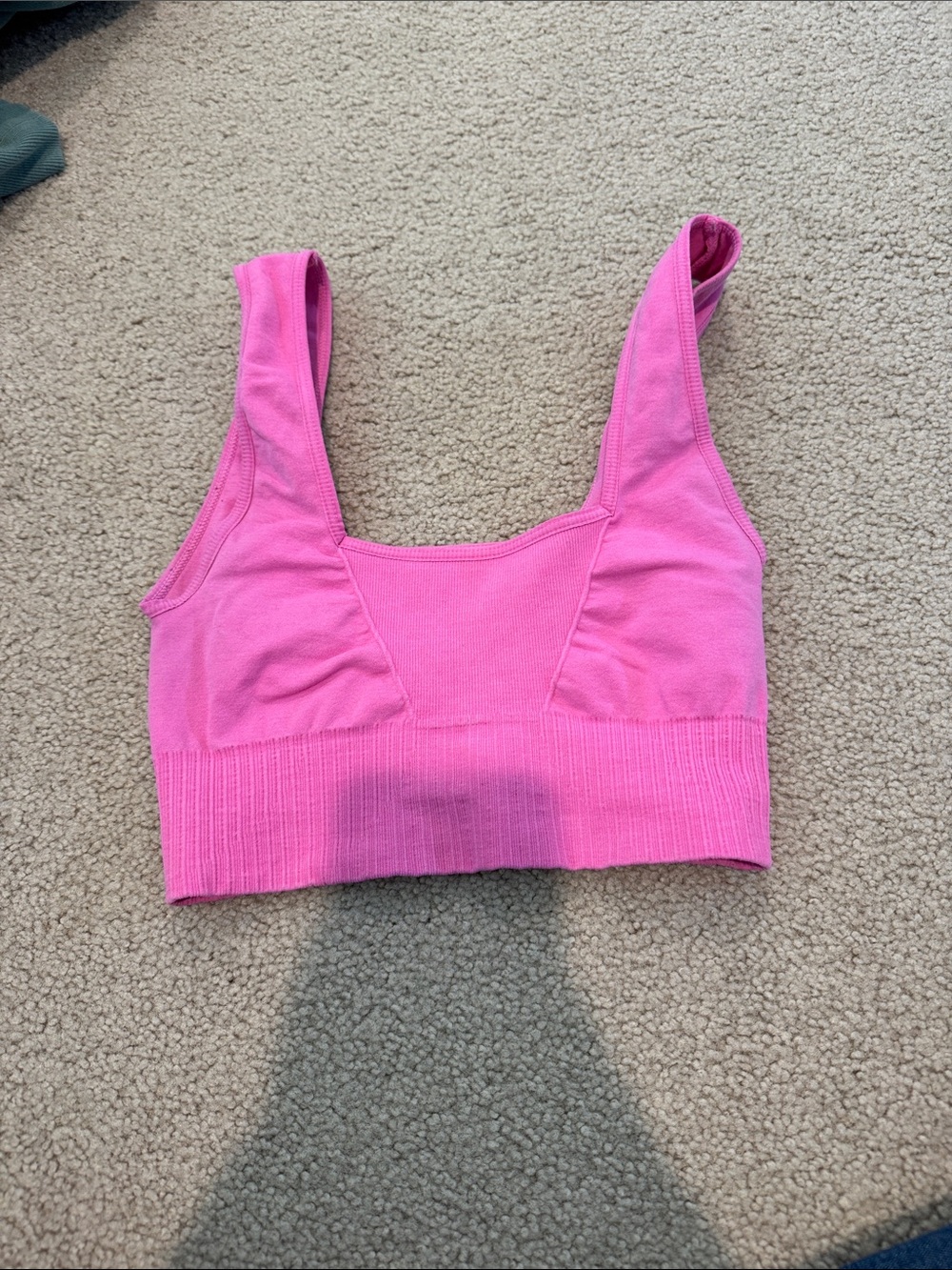 Free People Pink Ribbed Scoop Bralette
